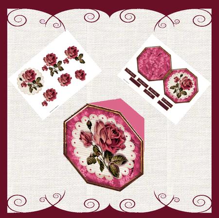 Vintage Rose Octagon Card Mini Kit