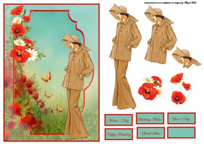 Walking Among the Poppies Bracket Scene Card