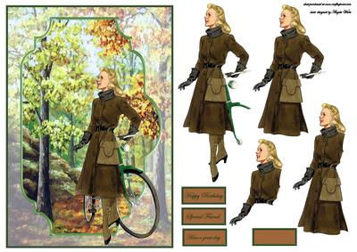 Bicycle Ride Through the Woods Bracket Scene Card Front