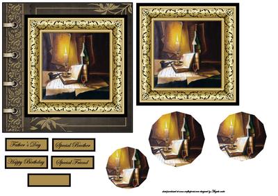 Reading Book and Night Cap Card Front and Topper