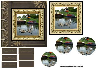 Swans and Houseboats on the River