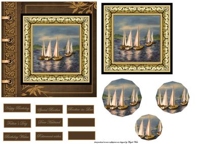 Reflection in the Water of the Sailing Boats Card Front