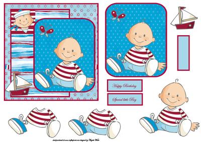 Sailor Boy Card Front with Topper
