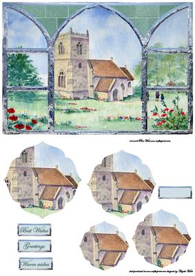 Country Church View from My Window Card Front