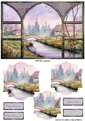 Spring River View from My Window Card Front