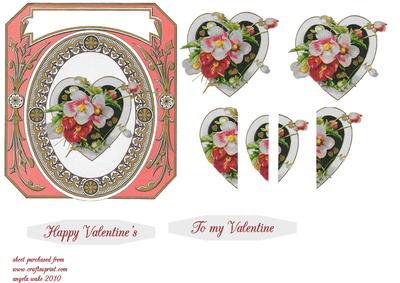 Victorian Framed Heart of Flowers