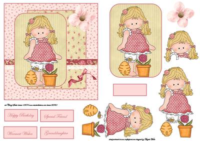 Barefoot Belinda in the Garden, Card Front