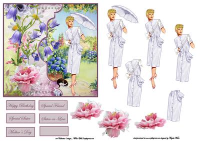 Walking in My Garden, Card Front and Decoupage