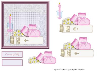 Baby Girl Christening, Bible and Daisy