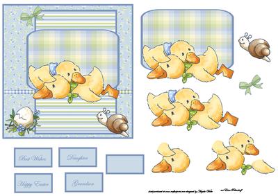 Sleepy Ducks Card Front with Topper
