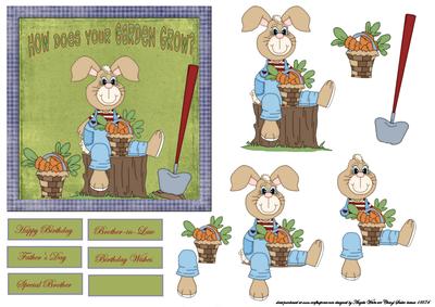 How Does Your Garden Grow Card Front with Decoupage