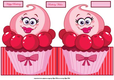 Cherry Lips Cup Cake, Cute and Fold