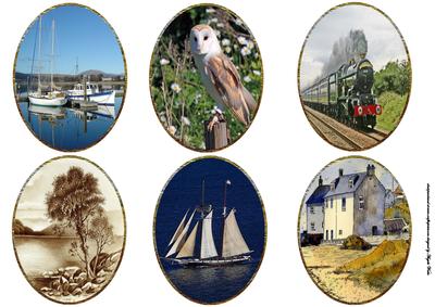 Male Various Toppers, Boats, Tall Ships, Owl, Train, Scene