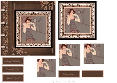 Arrived on Time, Flapper Girl Card Front
