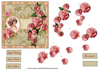 Victorian Lady with Vintage Rose's