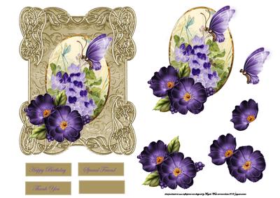 Purple Pansy Card Front