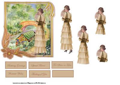 The Barge Path in Summer Card Front and Decoupage
