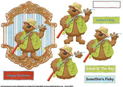 Going Fishing Topper with Decoupage and Sentiment Tags