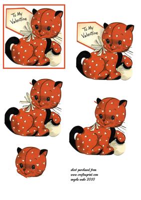 Little Cloth Kitten Valentine