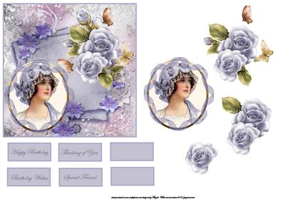 Springtime Lilac Rose and Vintage Lady