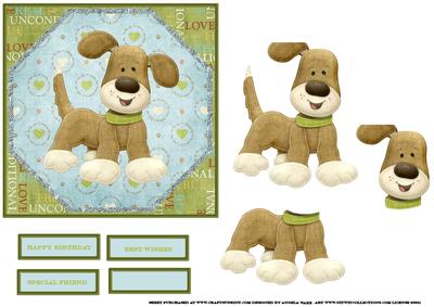 Bud the Dog Card with Decoupage