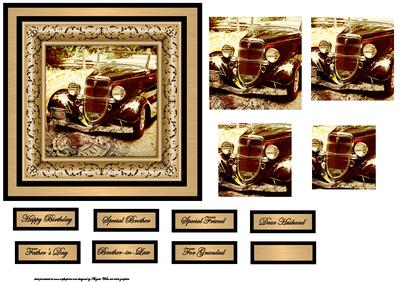 Classic Vintage Car Card Front