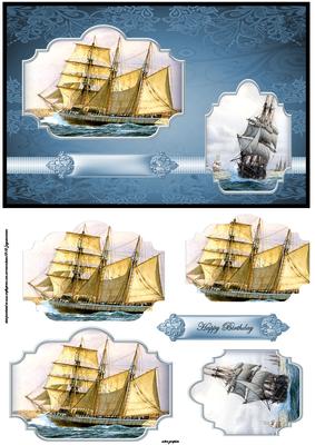 Tall Ships Race Panel Card with Toppers