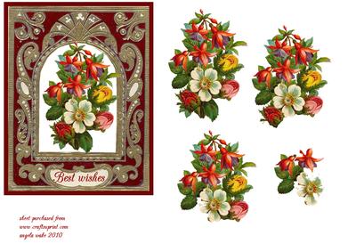 Victorian Flowers Within a Vintage Arched Frame