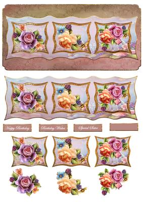 Enchanted Rose Dl Card with Toppers and Decoupage