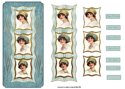 Vintage Ladies Dl Card with Toppers