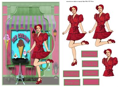 Ice Cream Parlour 50's Time Card Front
