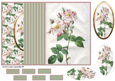 Rose No Hole Fold Back Card with Topper