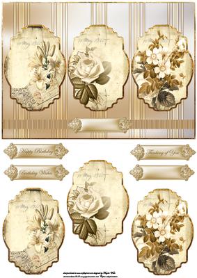 Vintage Flowers on Vintage Postcards Panel Card