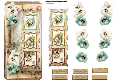 Spring Pansies Dl Card with Topper