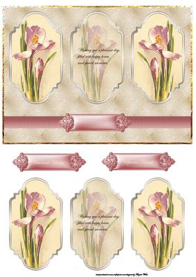 Pink Flowers Panel Card
