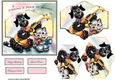 Musical Dog and Cat Card Front