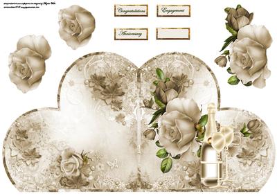 Celebration Heart Card with Decoupage