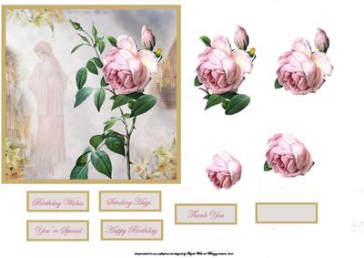 Beauty Beneath the Rose Card Front with Decoupage