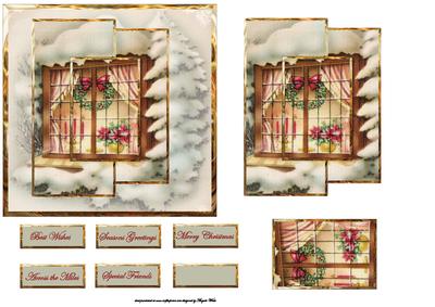 Through the Window at Christmas Panel Card