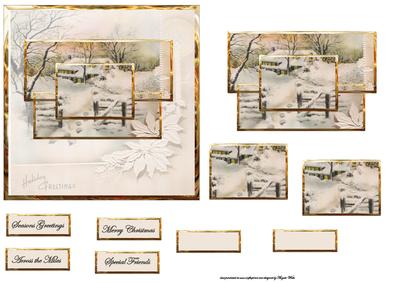 Footsteps in the Snow Card Front with Panel Toppers