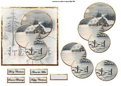 Country House in Winter Panel Card