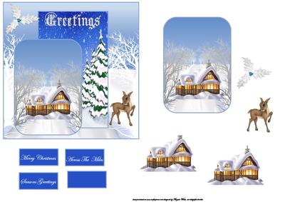 Winter Wonderland Card Front with Topper