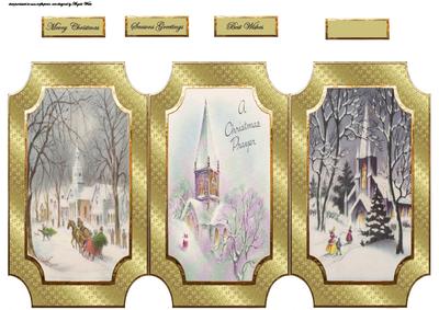 Christmas Scene Panel Trifold Card with Sentiment Tags