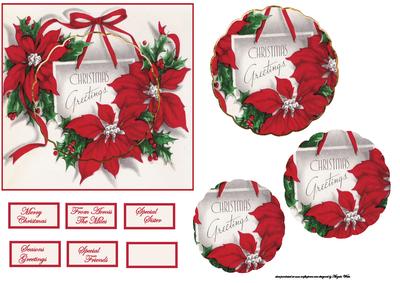 Red Poinsettia Card Front with Petal Layers