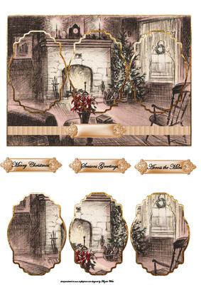 Christmas Past Card Front with Panels