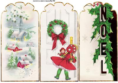 Vintage Festive Christmas Tags Cards