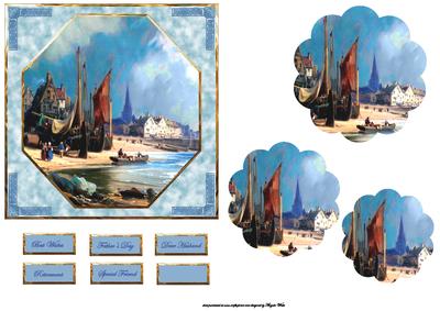 Italian Harbour Card Front with Pyramid Layers