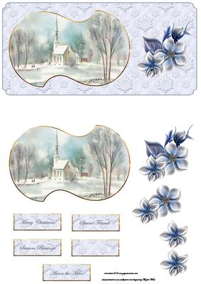 Vintage Church with Topper and Decoupage
