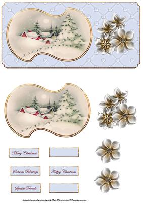 Christmas in the Moonlight Dl Card with Topper