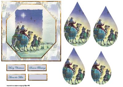 Three Kings Follow the Star Card Front with Teardrop